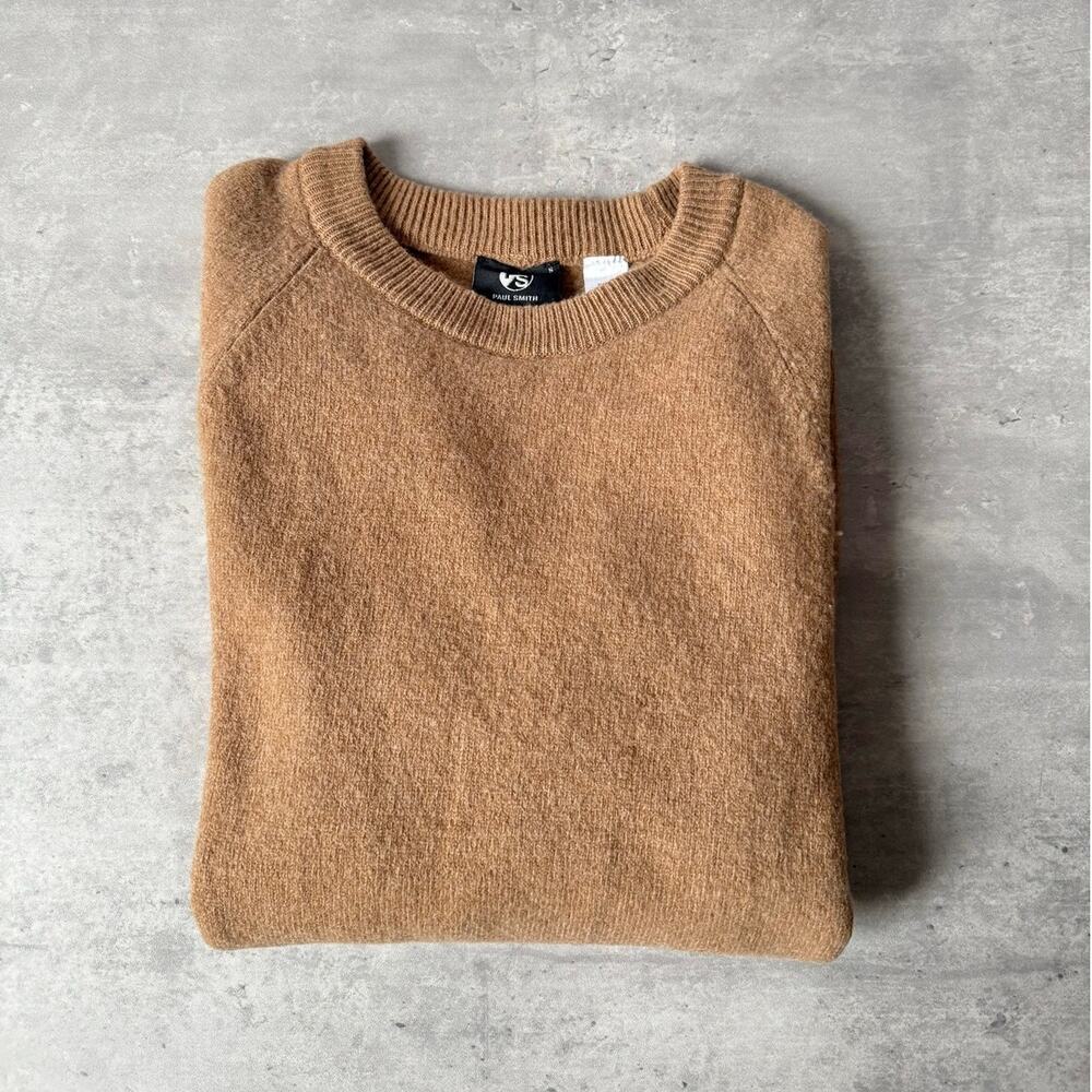 PS Paul Smith Crewneck Sweater Camel Tan Men’s Size Small Merino Wool Classic